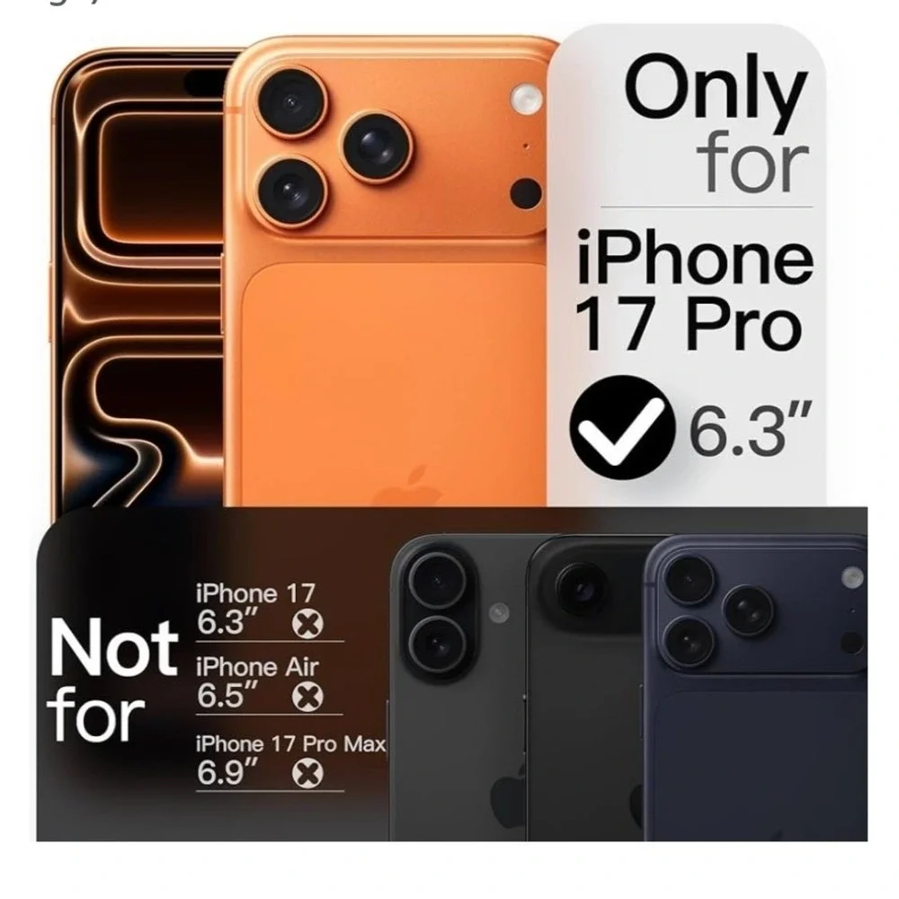 JETech Slim Fit Cases‎ (2) for iPhone 17 Pro 6.3 Inch Matte Hard Back Cover